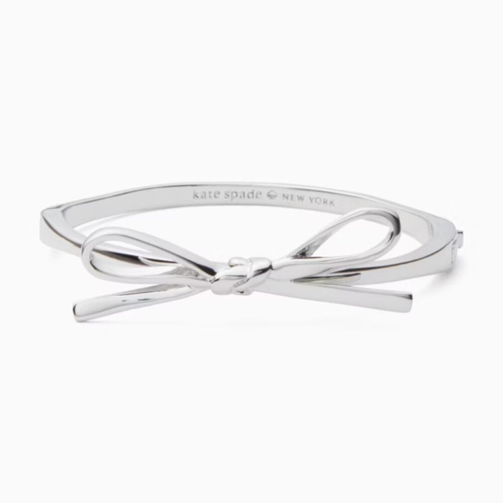 Kate Spade Skinny Mini Bow Bangle Silver NWT